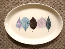 2 X PORTMEIRION DUSK PATTERN OVAL STEAK PLATES / PLATTERS  32.5 X 23 CM VGC