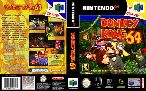 Donkey kong n64 cover insert - n64,