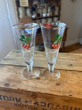 Vintage Pair of Cherry B Kitsch Stem Drinks Glasses – Retro – Great! –