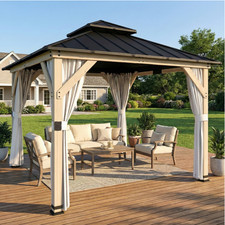 Wooden garden gazebo metal - gazebo,