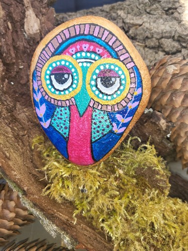 Hand painted owl - hand, gift
