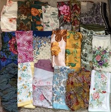 Bundle Of 20 Vintage Floral Scarves Job Lot 1960’s 1970’s & 1980’s Head Squares