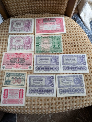 Vintage austrian banknotes - vintage,
