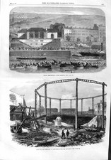 Original Old Antique Print