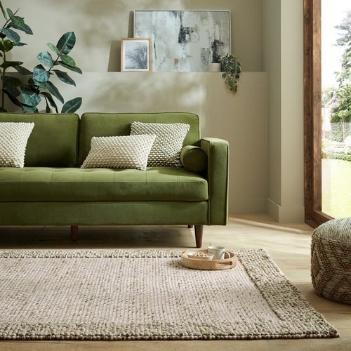 Olive pebble wool - olive, border
