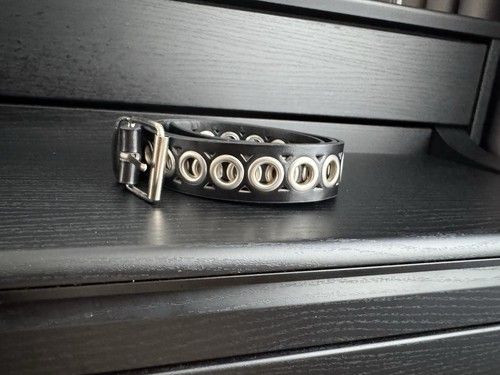 Black silver eyelet - black,