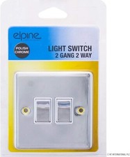 NEW 2 GANG 2 WAY CHROME POLISH