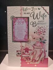WIFE BIRTHDAY CARD WITH WALLET KEEPSAKE WITH VERSE  9" X 6" LARGE