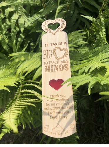 Personalised wooden bookmark