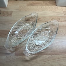 2 Vintage Glass Banana Split