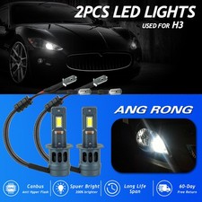 2x H3 6 SMD CSP 65W LED Bulbs