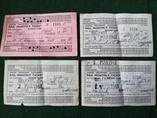 1950s / 60s Ulster Transport Authority Monthly Railway Tickets.