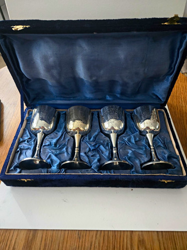 Vintage epns engraved goblets - vintage,