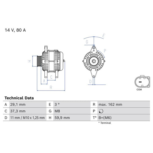Bosch car alternator 12v - alternator, fits