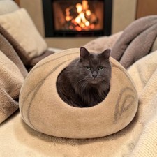 Stripy Cat Cave Handmade