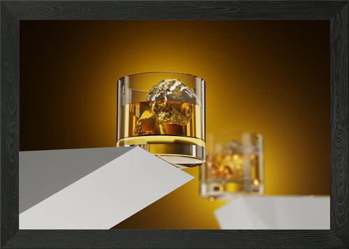 Whisky glasses framed wall art - glasses,