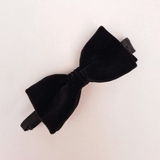 Vintage AKCO Large Back Velvet Bow Tie Cotton