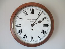 An Antique School or Railway Clock by Smith & Bottrill of Bath 14" - Serviced