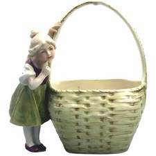 Antique Art Nouveau continental novelty porcelain Royal Dux Figural Vase C.1900