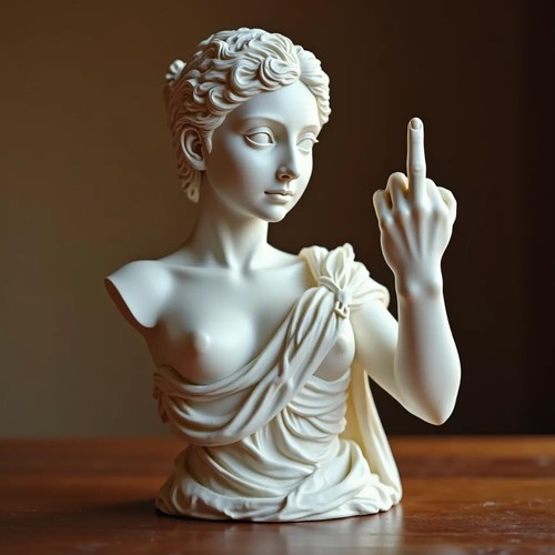 Venus statue middle finger - venus,