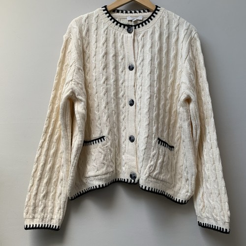 Cable knit cardigan - cable, size