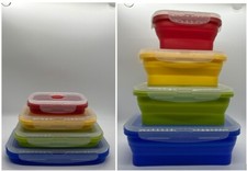 Collapsible Food Tubs Set of 4  Folding Silicone Motorhome Caravan Camper Boat