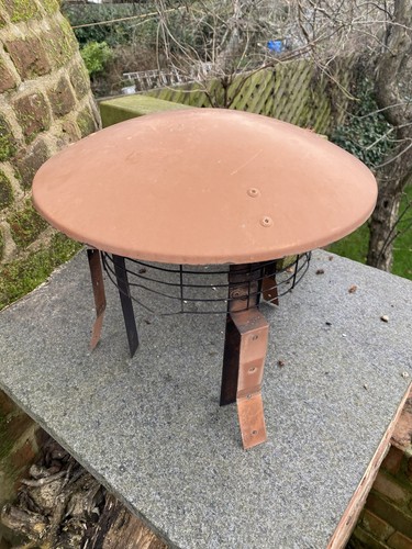 Red metal chimney pot - red,