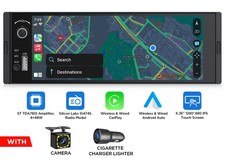 Car Stereo Single 1 DIN Wireless Apple CarPlay Android Auto Bluetooth RDS Camera
