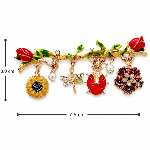 Vintage gold tone rose branch - vintage,