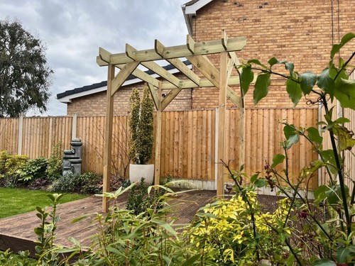 Wooden timber garden - garden, patio