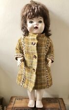 VINTAGE PEDIGREE WALKING / talking  DOLL 1950’s Flutter Eyes Dress Tweed Coat