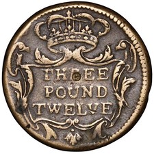 1705-1750 Portugal Three Pound Twelve Coin Weight