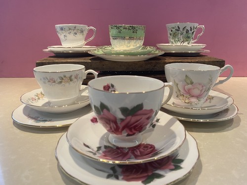 Vintage english bone china - vintage, x6