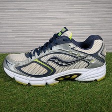 Mens Saucony Prestige Running Trainers Silver Blue Running Shoes Size UK 8 