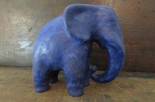 Stunning West German Karlsruhe Keramik Blue ELEPHANT by Dietmar Liedke - ref1053