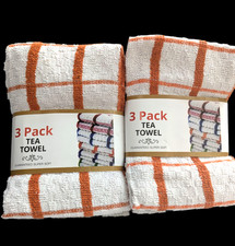 PACK OF 6 X JUMBO TEA TOWELS