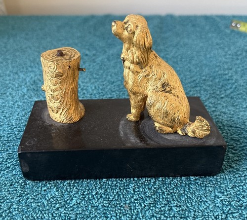 Antique spaniel dog sculpture - spaniel,
