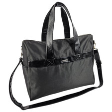 Giorgio Armani Mens Large Black PU Holdall Travel Duffle Bag Weekend Bag Gym Bag