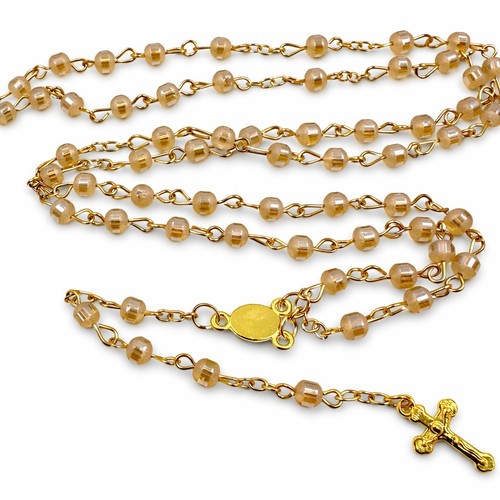 Golden acrylic rosary - acrylic,