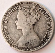 1879 ONE FLORIN - Queen Victoria Gothic Silver 925 British Coin 11g - mdccclxxix