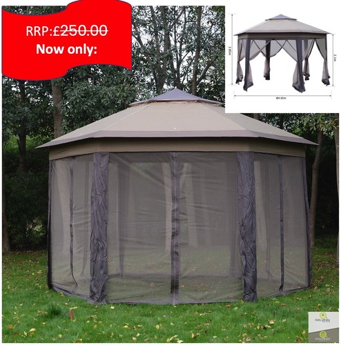 Gazebo metal frame mesh draped - frame,