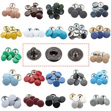 S Spring Press Studs with Colourful Caps Snap Fasteners for Handbags Jacket 15mm