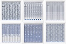 White Window lace Net Curtains Ready to Hang with Finished edges FREE POSTAGE