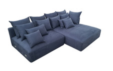 MADE.COM Laurin  Modular Sofa, Prussian Blue Linen (1347)