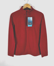 ROHAN Women's Carissa Red Microgrid Zip Neck Fleece Top BNWT, Size Small!