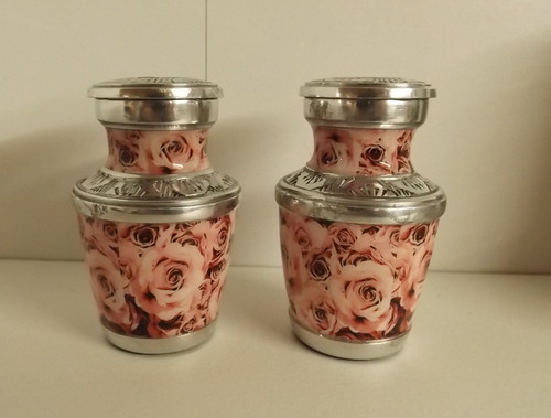 Pair tin pots silver - tin, pots,