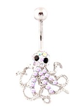 BELLY BARS Crystal Surgical Steel Silver Gold Dangle Navel Body Piercing Bar 