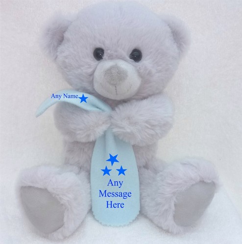 Personalised grey teddy bear - grey,