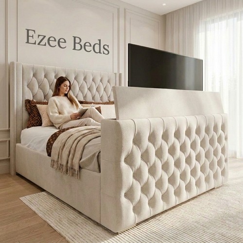 Luxury florence velvet bed - luxury, tv