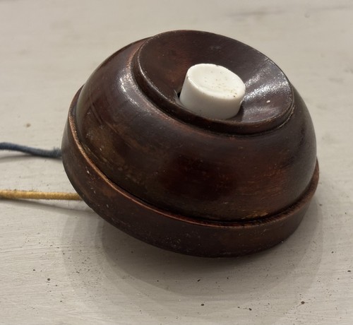 Vintage wooden doorbell push - vintage,
